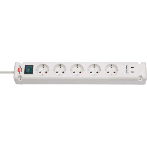 BREMOUNTA BLOC DE PRISES AVEC 2 PRISES DE CHARGE USB C 5 VOIES BLANC 3 M H05VV-F3G1.5 BRENNENSTUHL 1150660425 (1/2)