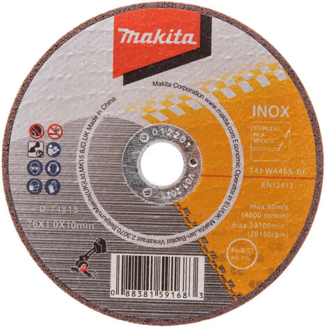 Pack de 5 disques à tronçonner en INOX Ø76mm - MAKITA D-74815-5