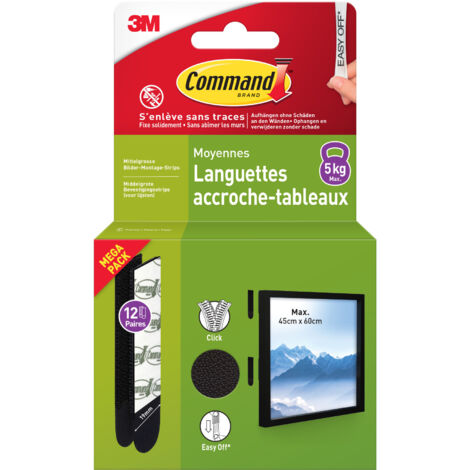 Languettes accroches tableaux Command™ M/L - Multipack