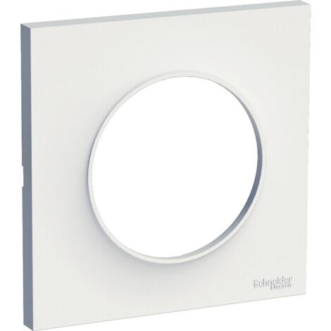Schneider Electric – Plaque de finition 2 postes blanche RAL 9003 – Clipsable horizontal/vertical – Plastique anti-UV – Compatible gamme Odace – S520704
