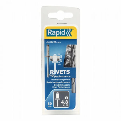Rivets Rapid 5000392 4 8x25 mm 50 unités (1/3)