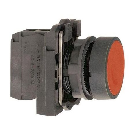 Schneider Electric – Bouton poussoir affleurant 1 NO rouge – IP66 pour environnements difficiles – Raccord à vis – Courant 6A – Tension 600V – XB5AA42