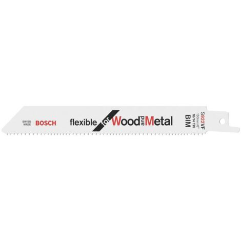 Lame de scie sabre S 922 VF Bosch, Flexible for Wood and Metal, paquet de 5 - 2608656017