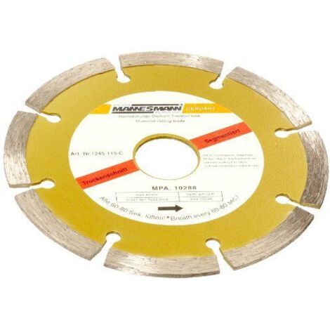 MANNESMANN M 1245-115 DISQUE DIAMANT DIAMÈTRE 115 MM SEGMENTS (1/2)