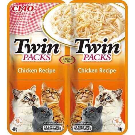 INABA Twin Poulet au Crabe pour Chats - Friandises Saines et Saines 2x40g