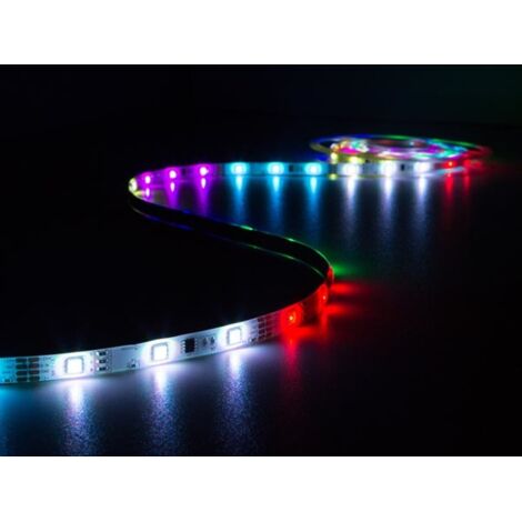 KIT RUBAN À LED FLEXIBLE LED ANIMÉ AVEC CONTRÔLEUR ET ALIMENTATION - RVB - 150 LED - 5 m - 12 VCC (1/5)