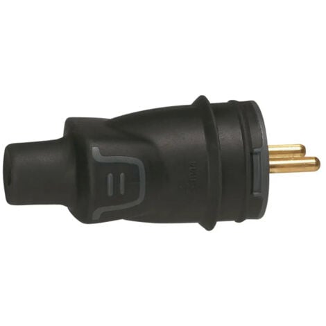 LEGRAND FICHE MÂLE 16A ÉTANCHE EN CAOUTCHOUC AVEC TERRE NOIR - 050445