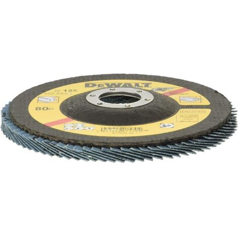 DeWALT Accessoires - Plateau abrasif à lamelles, P80, diamètre 125 mm, 10 pièces DT3310 (1/2)