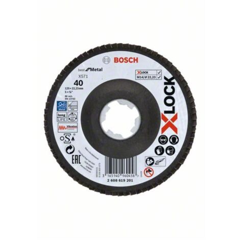 Disque à lamelles Bosch X-LOCK X571 Best for Métal diamètre 125 mm grain 40