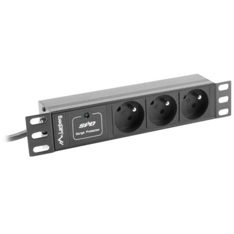 LANBERG PDU-03F-0200-BK UNITÉ DE DISTRIBUTION D'ÉNERGIE 3 SORTIE(S) CA 1U NOIR PDU-03E-0200-IEC-BK (1/4)