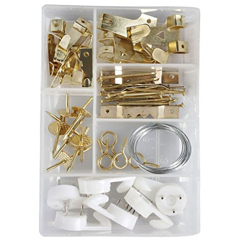 COGEX - FIXATIONS ASSORTIMENT - FIXATIONS POUR ENCADREMENT - ASSORTIMENT DE 60 PIèCES - ASSORTIMENT DIVERS POUR ACCROCHER TOUS T (1/2)
