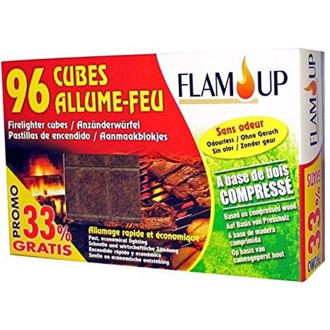 2304 x Cubes Allume-Feu Allume Cube Allume-Grill Allume-Feu pour Cheminée  Gril Four Briquet à Charbon d'Allumage Cube Flameup