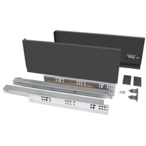 EMUCA - KIT TIROIR POUR CUISINE ET BAIN, HAUTEUR 131 MM, PROF. 450 MM, 40 KG, FERMETURE AMORTIE, PANNEAUX NON INCLUSES, ACIER, G (1/5)