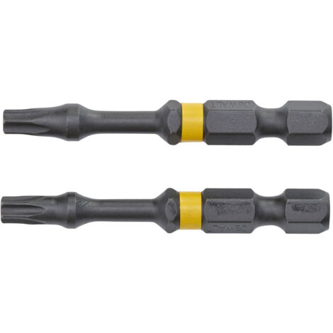Dewalt – Lot de 2 embouts à chocs T25 x 50 – Torsion extrême pour vis T25 – Matériaux haute qualité – Ajustement sécurisé (1/2)