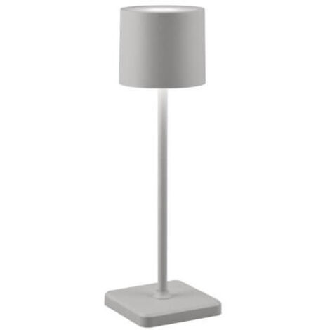 REALITY LEUCHTEN R54096177 FERNANDEZ R54096177 LAMPE DE TABLE D'EXTÉRIEUR À BATTERIE EN MÉTAL ET PLASTIQUE GRIS AVEC LED 1,5 W E (1/3)