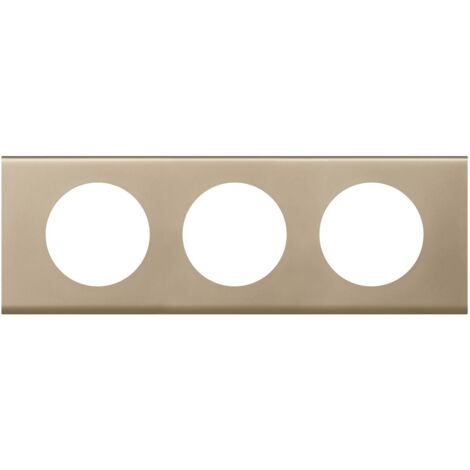 LEGRAND PLAQUE CÉLIANE FINITION MÉTAL POUR 3 POSTES - NICKEL VELOURS LEG69113