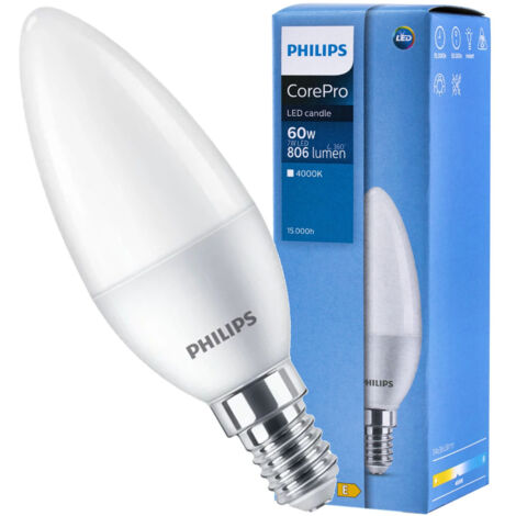Ampoule LED CorePro E14 7W 4000K neutre 806lm bougie Philips