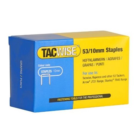 Agrafes 53 L 10 mm en acier galvanisé – Boîte de 5000 agrafes – Pour agrafeuses Tacwise Z1-53L, Z3-53L, 53EL – Agrafage net et précis (1/2)