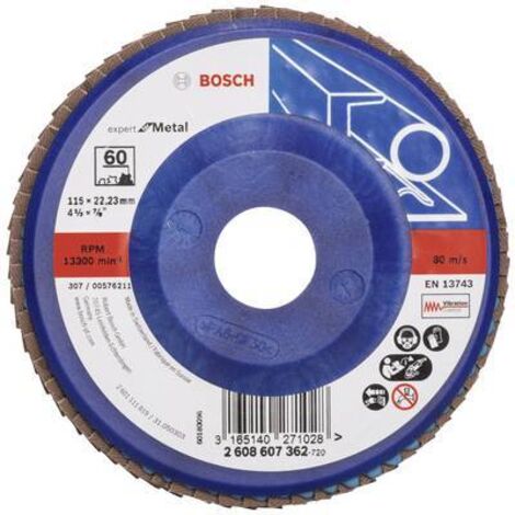 BOSCH 2608607362 PLATEAU À LAMELLES Ø 115 MM GRAIN 60 (1/2)
