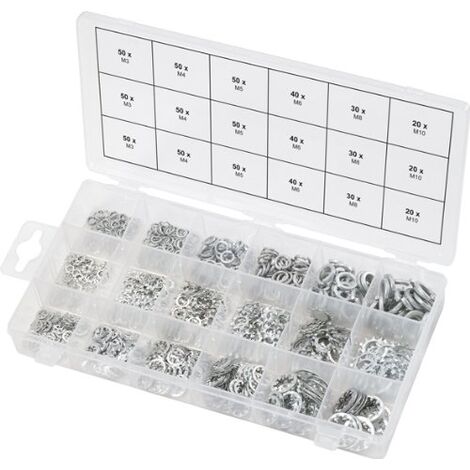 Ks Tools – Rondelle dentée M4 à M12 DIN 127 – Lot de 1 pièce – Pour assemblage mécanique précis – Acier traité pour résistance accrue - D797952