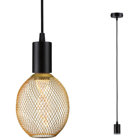 PAULMANN SUSPENSION E27 RAVI IP44 230V MAX60W REGLABLE 30-150CM NOIR - 71136 (1/5)
