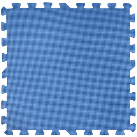 GRE – Tapis de sol piscine bleu 50x50 cm – Lot de 9 pièces – Éthylène-acétate de vinyle antidérapant – Protection liner piscine (1/6)