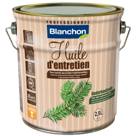 Blanchon – Huile pour bois blanc 2,5 litres – Protection et restauration – Application facile – Formulation huiles naturelles et cires