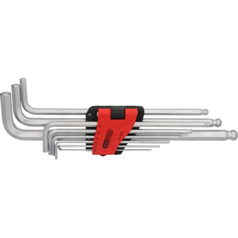 Jeu de clé mâle, 6 pans 9pcs extra long (1/2)