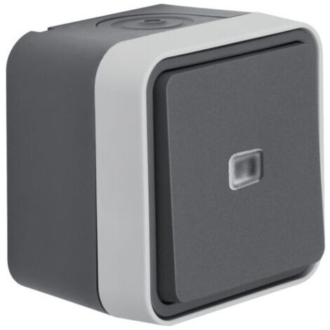 CONMUTADOR CON INDICADOR LUMINOSO, GRIS HAGER WNC002 (1/2)