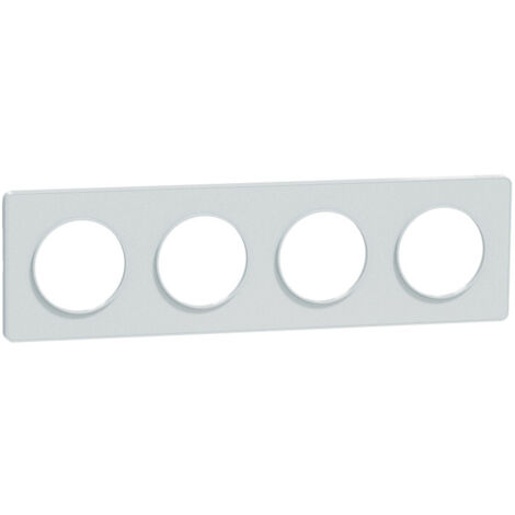SCHNEIDER ELECTRIC - ODACE TOUCH, PLAQUE BLANC RECYCLé 4 POSTES HORIZ, OU VERT, ENTRAXE 71MM - S510808 (1/3)