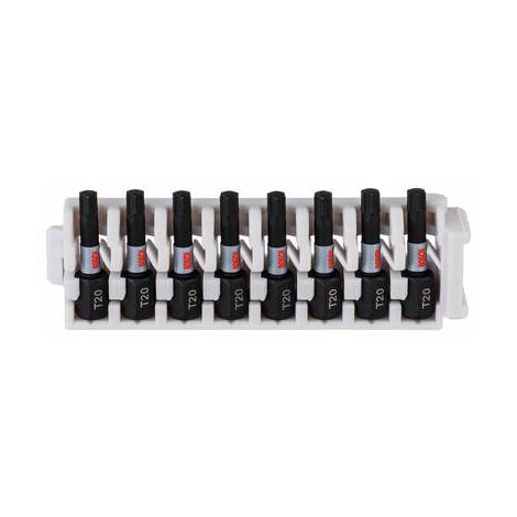 Bosch – Jeu d'embouts à visser Torx T20 – 8 pièces de 25 mm en acier S2 – Pour vissage intensif – Compatible perceuses et tournevis à frapper - 2608522380