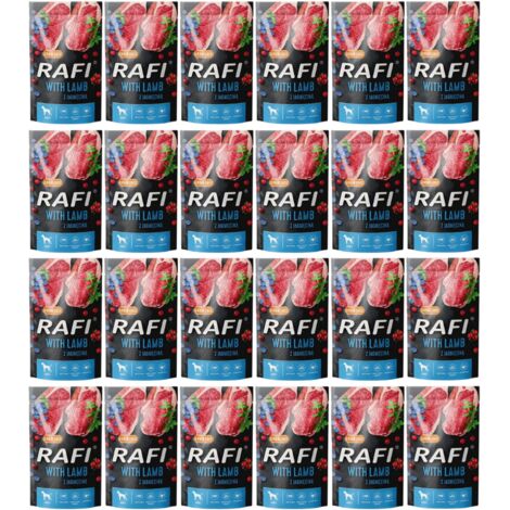 Nourriture humide pour chiens Dolina Noteci Rafi Agneau Myrtille Canneberge 24 x 500 g