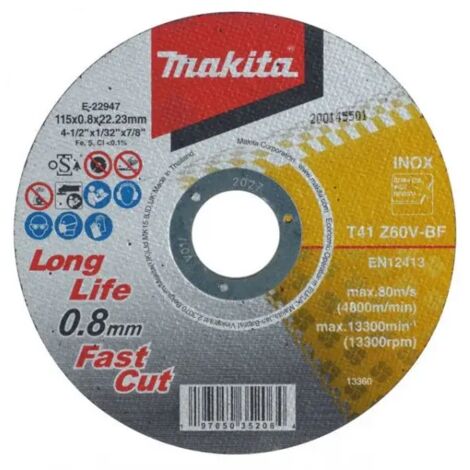 LAME CIRCULAIRE POUR ACIER INOXYDABLE 115X22,23 MM MAKITA E-22947 (1/3)
