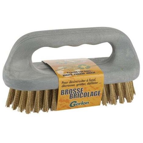 Brosse économique gros travaux – Acier laitonné – Monture en plastique recyclé – Pour lessivage murs et plafonds – Décrassage intensif – Gerlon