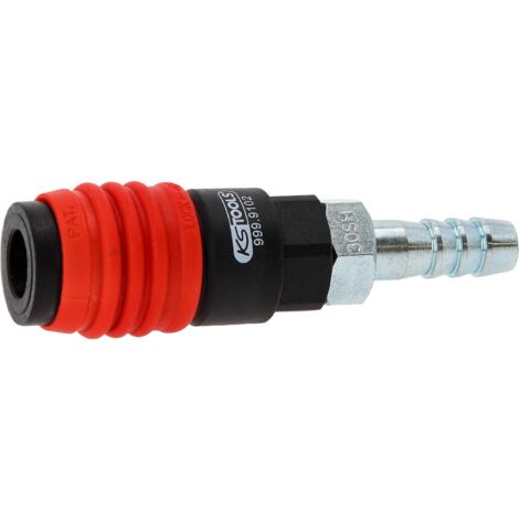 KS TOOLS 999.9102 RACCORD DE SÉCURITÉ UNIVERSEL POUR AIR COMPRIMÉ 3 EN 1 11 MM AVEC EMBOUT DE TUYAU (1/4)
