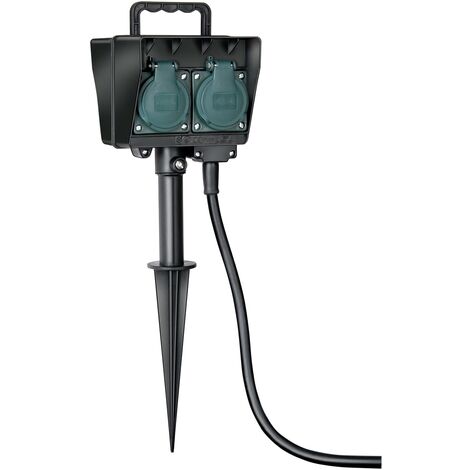 Brennenstuhl – Multiprise de jardin 4 prises 1154440 – Câble H07RN-F3G1,5 de 1,5 m – Intensité max 16A – IP44 pour usage extérieur (1/3)