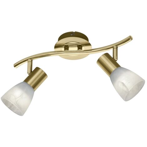 TRIO LEUCHTEN PLAFONNIER LED «LEVISTO ''- LAITON MAT/VERRE D'ALBÂTRE BLANC 871010208 (1/3)