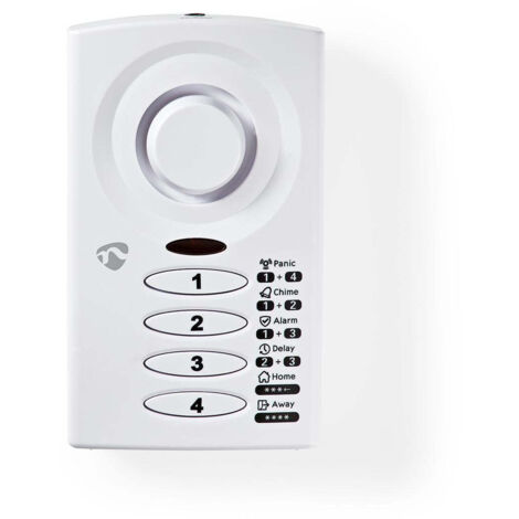 ALARME POUR PORTE/FENÊTRE MINCE COMMANDÉE PAR CLAVIER AVEC CAPTEUR MAGNÉTIQUE  3 MODES D'ALARME NEDIS (1/5)