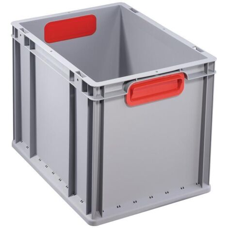 ALLIT 456715 432 BAC EURO POIGNÉES FERMÉE, 400 X 300 X 320 MM, GRIS/ROUGE (1/6)