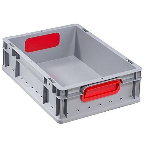 Allit Bac de manutention fermé poignée rouge 400 x 300 x 120 mm - 456700