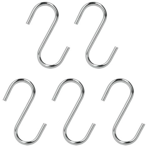 Metaltex crochets en S chromé 7 cm lot de 5