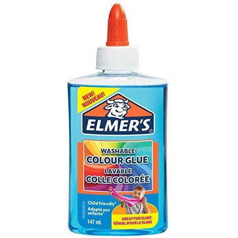 ELMERS COLLE PVA COLORÉE TRANSLUCIDE BLEU 147 ML LAVABLE IDÉALE POUR FABRIQUER DU SLIME 1 UNITÉ ELMER'S 2109485 (1/4)