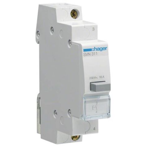 Bouton-poussoir 16 A 230 V Hager SVN311 V134023
