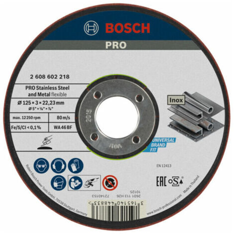 Bosch Professional 2608602218 Meule à ébarber WA 46 BF, Gris, 125x3 mm (1/5)