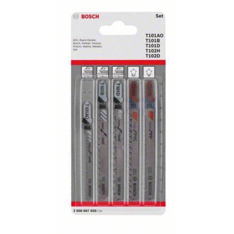 BOSCH 2608667858 LAME DE SCIE SAUTEUSE-SET, ARGENT, SET DE 5 PIÈCES (1/2)