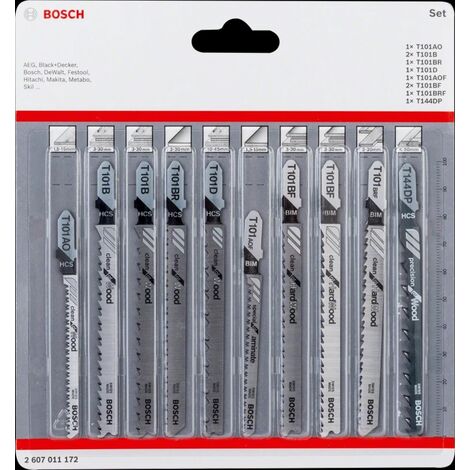 Jeu de lames de scie sauteuse 10 pièces Clean Precision Bosch - 2607011172