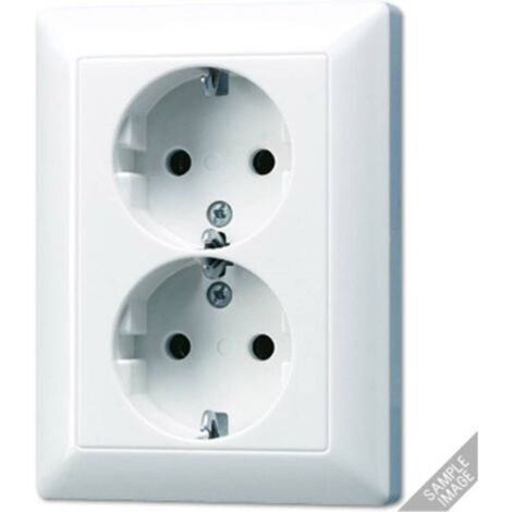 Jung A520-45KI Presa Schuko 45° Con Protezione Contatto, Colore Cremeweiß, Serie AS500 - Made In Germany