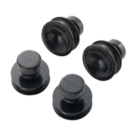 Toolcraft – Ventouses 3 kg – Lot de 4 – Ø 40 mm – Caoutchouc noir – Vide élevé pour surfaces lisses – 484893