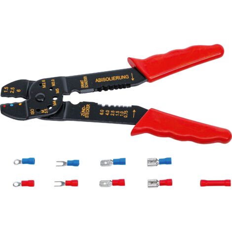 Pince à sertir avec assortiment de cosses de câble 200 mm 61 pièces (1/4)