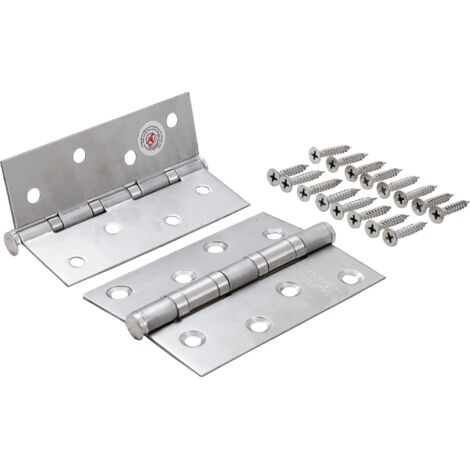 KRAFTMANN 80907  JEU DE CHARNIÈRES  ACIER INOXYDABLE  100 X 40 MM  2 PIÈCES (1/2)